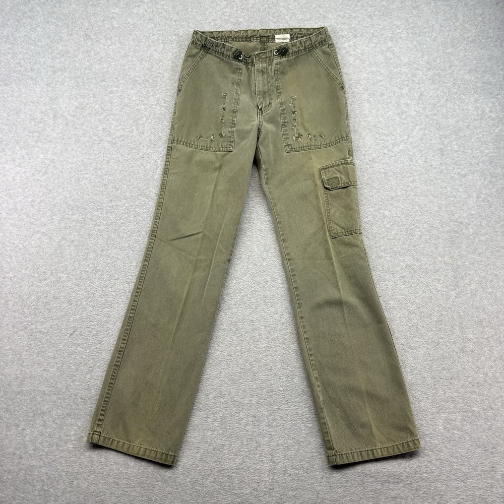 Vintage Y2K Jordache Floral Green Military Surplus Cargo Pants Cargo Womens 28"